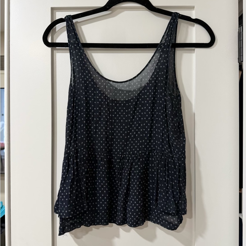 Club Monaco Navy Polka Dot Camisole